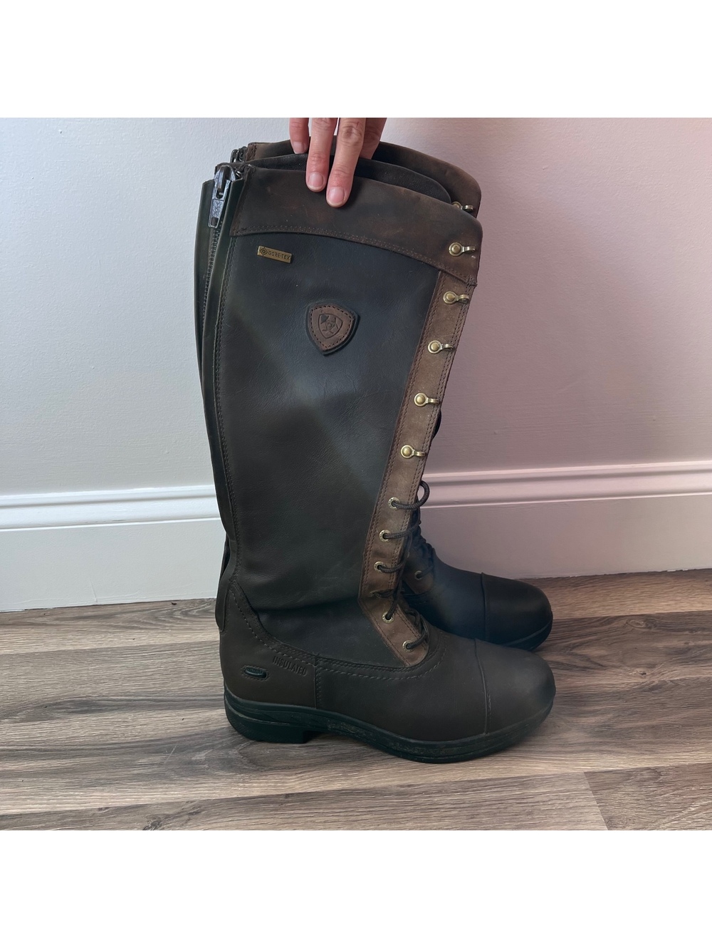 Ariat Brown Leather Tall Riding Boots with Gore-Tex Waterproofing Women's Size 9